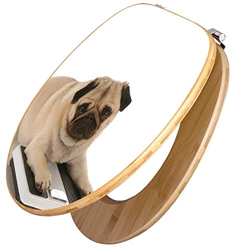 banjado Design WC Sitz Bambus 45x37,5cm / Toilettendeckel Holz/hochwertiger Toilettensitz/Bambus-Toilettendeckel für alle gängigen Toiletten - Mops