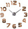 Orologio da Parete Silenzioso con I Numeri Fai da Te Adesivi, Facile da Montare Effetto 3D Riempire Vuoto Parete Moderno Adesivo Orologio Parete Decorazione per Casa Ufficio Hotel (Marrone)