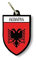 Akachafactory Schlüsselanhänger Ring Flagge Nationalflagge Souvenir Schild Albanien, Größe 6,5 x 4,7 cm, Silberner Ring, Unisex-Erwachsene, Mehrfarbig