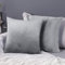 Deconovo Samt Kissenbezug Kissenhülle Dekorativ Kissenbezüge Flansch Sofakissen Zierkissenbezüge Weich für Schlafzimmer Wohnzimmer Kissenhüllen, 40x40 cm, Grau, 2er Set