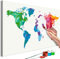 murando - Peinture par Numéros Adulte DIY 50x40 cm - Avec Cadre, Peintures Acryliques et Pinceaux - Tableau à Faire Soi-Même Loisir Créatif - Carte du monde Continents Carte n-A-1138-d-a