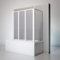 Schulte pare-baignoire 129 x 140 x 70 cm et paroi latérale, blanc, 3 volets (48+40+41), paroi de baignoire mobile rabattable, verre synthétique acrylique 3mm, joint d'étanchéité