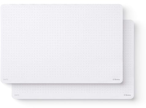 Notsu Schreibtisch-Notizblock, Punktraster, minimalistisch, gepunktet, mit hochwertigem, dickem Papier, klein, 14 x 21,6 cm, 2 Stück
