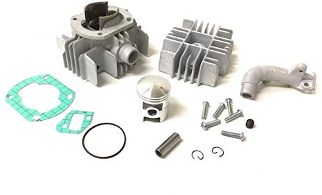 Tuning Zylinder & Kolben Satz 43,5mm (62,4ccm) – Passend für Hercules Prima, Sachs 504 & 505 Motoren - inkl. Zylinderkopf & Ansaugstutzen