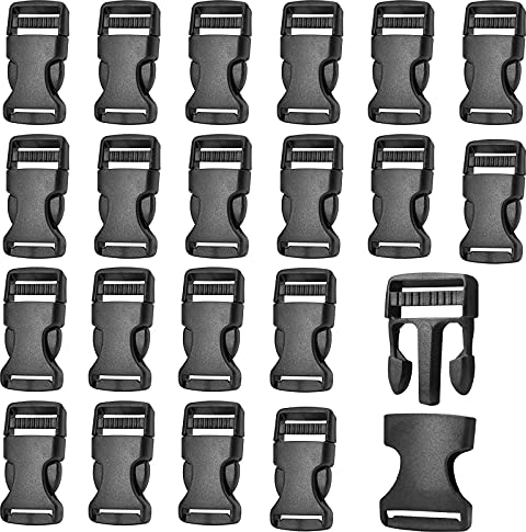sinzau klickverschluss 20 Stück, Side Squeeze Buckle Ersatz steckschnalle, Plastikschnalle für Gurtband, 6 Größen zur Auswahl: 15mm