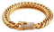 Armschmuck Herren Herren Armband Edelstahl Panzerkette Armband mit Cubic Zirkonia 22cm Gold-CZ