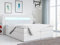 MKS MEBLE Boxspringbett 180x200 mit Led Weiß Kunstleder, Bett 180x200 mit LED Kopfteil, Multipocket Matratze H3, Doppelbett mit Bettkasten Stauraumbett - Gold-6 - Weiß Kunstleder