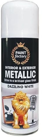 SuperGift.com 400ml Multipurpose Metallic Aerosol Spray Paint Quick Drying Spray For Fast Dry and Excellent Coverage for Metal, Wood, Plastic and More (White)