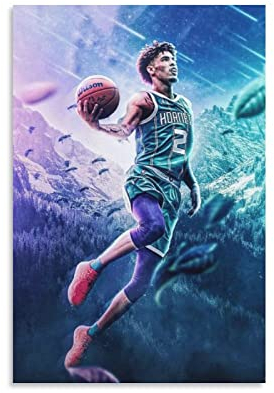 Lamelo Ball Poster Dunking Poster Bild Kunstdruck Leinwand Poster Wandbild Kunst Poster Dekor Moderne Heimkunstwerke 40 x 60 cm