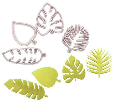 4 pièces emporte-pièce feuille d'érable emporte-pièce, 2,6 ~ 4 feuille palmier moule à gaufrage pour sucre artisanat biscuit gâteau décoration été plage fêtes