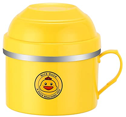 dropee Noodle Ramen - Stainless Steel Instant Noodle Bowls with Lid and Handle, 1900ml/64oz Large Lunch Bowl Stackable and Detachable Design, Microwave Soup Mixing Bowl for Pasta Salad