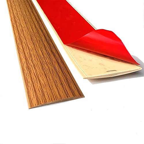 3,2 ft Selbstklebende Bodenübergangsleiste Bodendeckleisten Bodenbelag Übergänge Laminat Bodenleiste PVC Boden Flache Trennleiste Elegantes Holzmaserung Design (Farbe: Ahorn, Größe: 40 mm/1,57 (W))