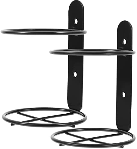 CALLARON 2Pcs Wall Mounted Wine Rack Single Wine Bottle Stand Metal Hanging Wine Storage Rack Holder Organizer (Black)