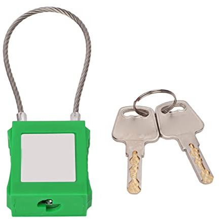 Lockout-Tagout-Schloss, 85-mm-Bügel-Stahlkabelschlösser mit 2 Schlüsseln für die Gerätewartung für Elektrische Lockout-Tagout-Kits (Grün)