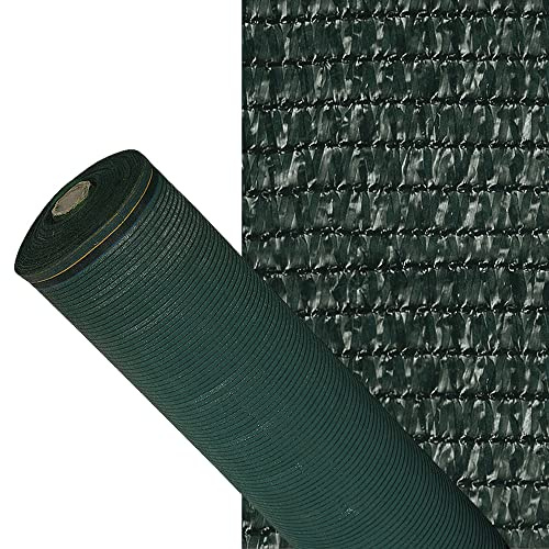 Klink Malla de ocultación | Sombra y privacidad en tu jardín | Premium | Ideal para Vallas y barandillas (1 x 50 Metros, Verde Oscuro)