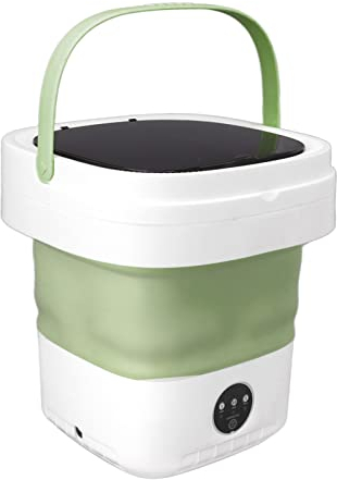Lavadora Portátil Plegable con Centrifugado, Mini Lavadora para Hogar y Dormitorio, Verde
