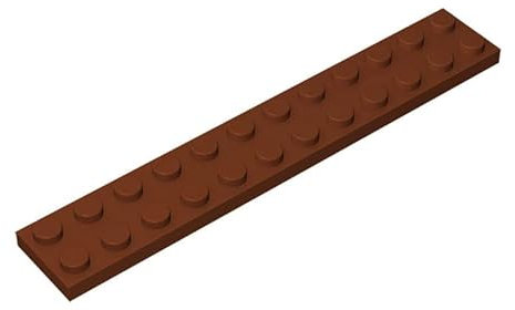 TTEHGB TOY Classic Building Plate 2x12 100 Pieces, Compatible with All Major Brick Brands Parts and Pieces 2445 (Colour: Brown)