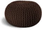 ELYFLAIR® handgefertigter Strickhocker Ø 55cm o. Ø 45cm I Sitzpouf Sitzpuff Bodenkissen Sessel Kissen Sitzhocker Sitzsack - mit eleganter Grobstrick-Optik - Dekoration Interieur (Braun, Ø 45cm)