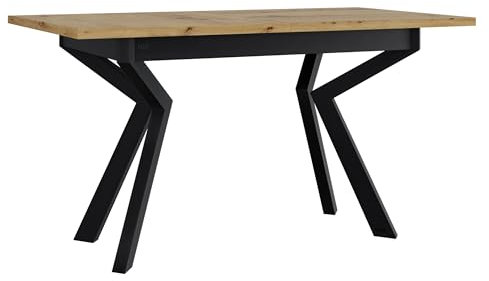 Mirjan24 Tisch für Esszimmer Idunes IV, Rechteckiger Esstisch, L:140-180 x H:79 x B:80 cm, Ausziehbarer Tisch für Küche, Küchentisch, Esszimmertisch, Praktischer Ausziehtisch (Artisan Eiche/Schwarz)