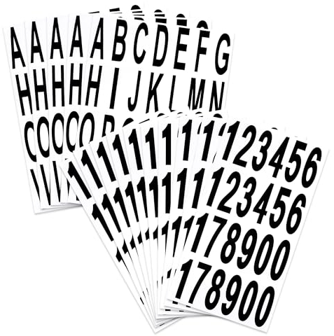 20 Blatt 76 mm Zahlen Aufkleber Sticker und Selbstklebende Buchstaben Wetterfest Klebezahlen Vinyl Aufkleber für Kunsthandwerk Briefkästen (Schwarz)