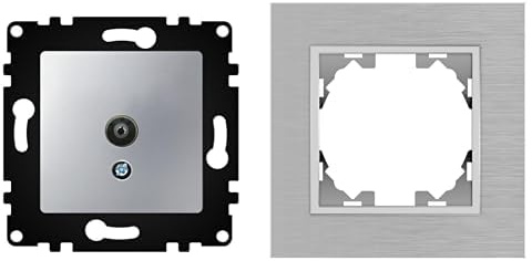 M Ledme WESA - Toma Final de Pared de Televisión con Marco de Aluminio Gris, Fácil instalación con Opción a Distintos Diseños.