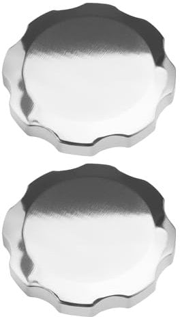 Create idea 2pcs Fuel Tank Cap, Lawn Mower Gas Cap Compatible with GX160 GX200 GX240 Gas Engine Cap Replacement Accessories 7.1 cm Silver Metal