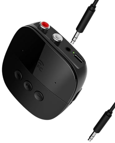 Bluetooth-Empfänger, BT 5. 2 Audio-Empfänger, mit NFC 3. 5mm AUX/RCA-Buchse, Plug-and-Play, Transmitter-Empfänger mit USB& TF-Karten-Slot, für Heim-Stereo/TV/Lautsprecher/PC