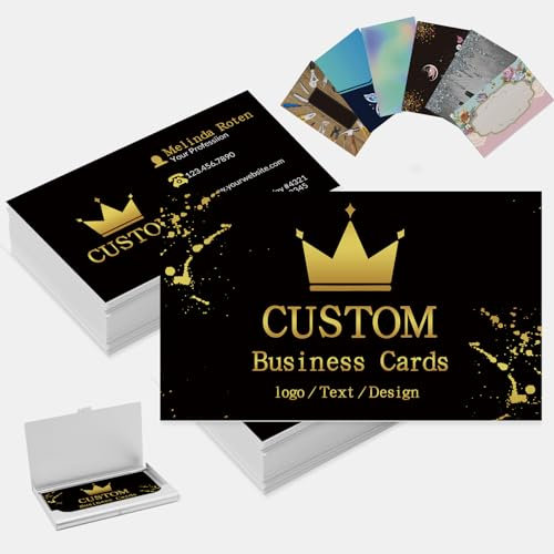 Cartes de visite personnalisées avec logo photo personnalisable, 1000, 500, 200, 100, double face, imprimable, étanche, pour petites entreprises