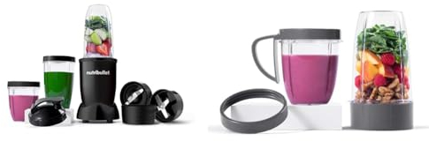 Nutribullet Mega Pack with Nutribullet 900w Motor Base & 7 Accessories - 1x 500ml Cup, 2x 700ml Cup, Smoothie Maker + NutriBullet Deluxe Upgrade Kit (As Seen on High Street TV), Packaging may vary