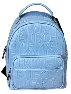Armani Exchange Backpack Rucksack Damen Rucksack geschlossen mit Reißverschluss SIGLATO hellblau 942805, blau