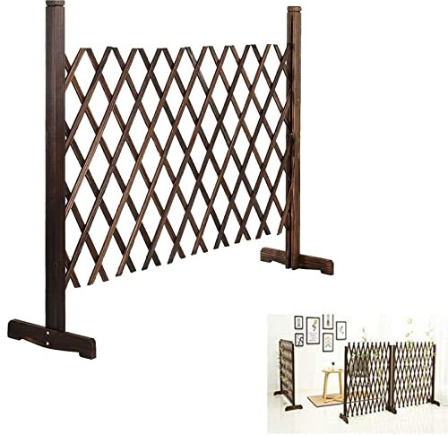Unsichtbarer Zaun für Hunde, Gartenzaun – ausziehbarer Holzzaun, Haustiertor, einziehbarer Gartenzaun, Sichtschutz für den Innenbereich, Klettergitter-Schindel, einfache Installation (250 x 120 cm)