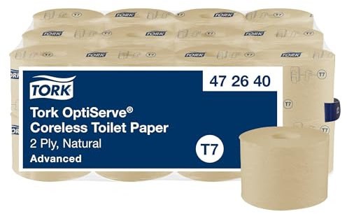 Tork OptiServe Coreless Toilet Paper Natural T7, Advanced, 2 Ply, 24 x 820 Sheets, 472640