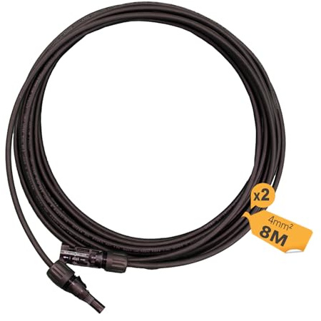 HISkon 4mm² Profi-Verbindungskabel MC4 auf MC4 Stecker 8m