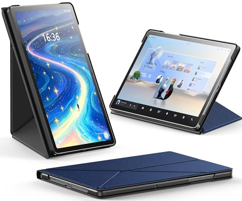 INFILAND Custodia per Samsung Galaxy Tab A9+ / A9 Plus 11 Pollici 2023 - Smart Book Cover, custodia protettiva per tablet, supporto pieghevole con modalità orizzontale e verticale (blu navy)