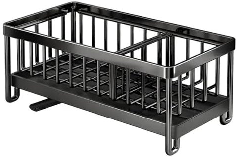 Kitchen Sink Caddy,Kitchen Sink Organiser,Sink Tidy with Removable Drip Tray and Drainage Countertop,Stainless Steel Sin-k Washing up Organiser.