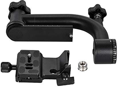 Qukaim Heavy Duty Metal Panoramic Gimbal Tripod Head, Supports 30Lb/13.6Kg, A-Swiss Standard Quick Release Plate, Compatible with DSLR Cameras and Camcorders