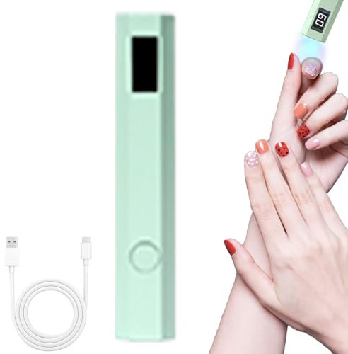 Esncddym Single Nail UV Light, LED Display Small Light Pen for Nails, Glue Dryer Lamp with 2 Timer Settings, Cordless Handheld Nail Tool for Adults Women
