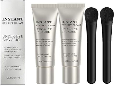 Perfection Eye Tightener, Instant Effective Eye Lifting Cream with Brush, Feuchtigkeitscreme für die Augen, reduziert feine Streifen, Augenbeutel und Schwellungen 20g (2)