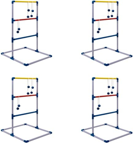 GNURBDILFO 4X Ladder Ball Game Set Golf Toss Game Backyard Toys Outdoor Games for Adults and Kids