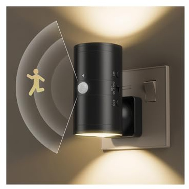 Fibrdoo Motion Sensor Night Light Plug in Wall, LED Lights Indoor 1 Pack