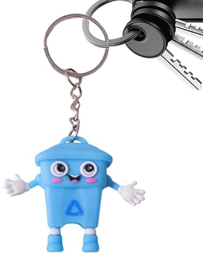 Genérico Keychain for Bag Keychain for Wheelie Bin Cartoon Wheelie Bin for Women Men Students Bag Backpack Phone Rearview Mirror