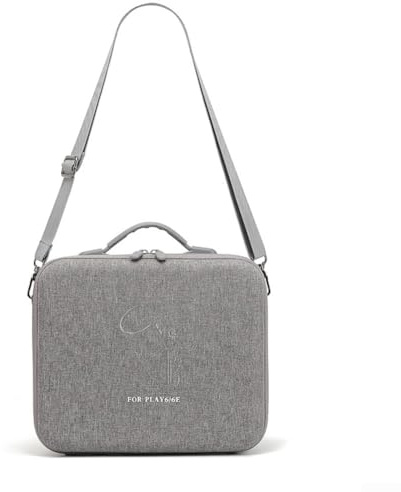 Große Kapazität Projektor Schultertasche Aufbewahrungstasche mit wasserabweisender Hartschale, EVA-Schutzhülle für XGIMI PLAY6 für Reisen nach Hause, Grau