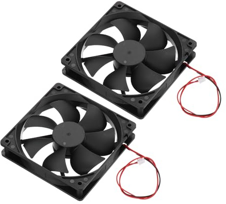 QUARKZMAN 2 Pcs Ventilador De Enfriamiento DC24V DC24V 0.2A 120x120x25mm | Sin Escobillas, 2Pin 2Wire, Alta Velocidad, Silencioso, Para Impresora 3D Gabinete De Computadora 2500-3800RPM