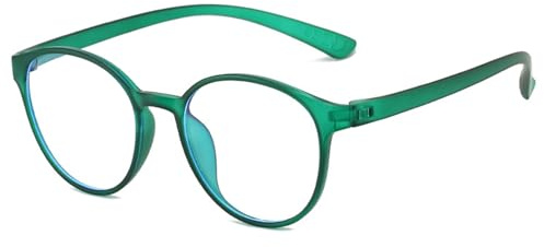 ALKAHE Retro Kurzsichtige Brille Blaulichtfilter Damen Herren Metallfreie Leichte Kunststoff Rund Myopie Brillen