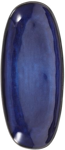 Generico Piatto da Snack in Ceramica Blu, Piatto Pesce Multiuso per Feste | Piatto in Legno, Piatto in Ceramica, Bar, Sushi e Dessert, Stile Blu Compatto