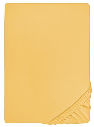 biberna Jersey-Elastic-Spannbetttuch 0077866 (Matratzenhöhe max. 25 cm) 1x 140x200 cm - 160x220 cm, leicht gelb