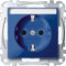 Merten MEG2302-0378 SCHUKO-Steckd. für Sonderstromkr. mit Schriftf., BRS, Steckkl., blau, System M