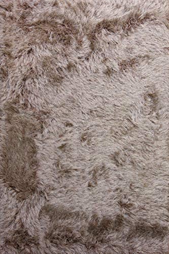 floor factory Hochflor Shaggy Teppich Prestige Hellbraun 200x290 cm - superweicher Flauschiger Langflor Teppich