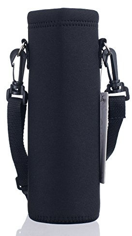 AUPET Sac de transport isotherme en néoprène pour bouteille d'eau 1000 ml ou 750 ml, bandoulière réglable, idéal pour les bouteilles en acier inoxydable et en plastique