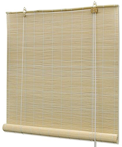 vidaXL Bambusrollo Bambus Rollo Holzrollo Jalousie Faltrollo Fenster/Tür Natur